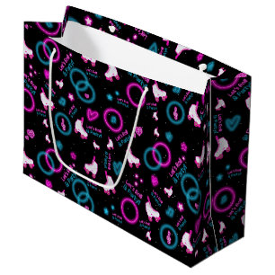 Grand Sac Cadeau Neon Glow Roller Skating Roll Motif