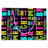 Grand Sac Cadeau Neon Merry et Bright (Dos)