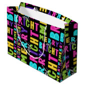 Grand Sac Cadeau Neon Merry et Bright (Dos Angle)