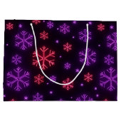Grand Sac Cadeau Neon Snowflakes (Dos)