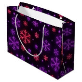 Grand Sac Cadeau Neon Snowflakes (Dos Angle)