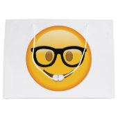 Grand Sac Cadeau Nerd avec lunettes - Emoji (Devant)