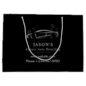 Grand Sac Cadeau Nettoyage de voiture Black & Silver Luxury Auto Dé (Dos)
