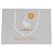 Grand Sac Cadeau Neutral Silly Goose 1er anniversaire (Devant)