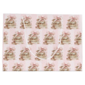 Grand Sac Cadeau New Chapter Pink Bow Stripes  (Dos)