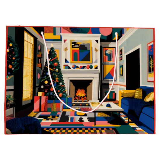 Grand Sac Cadeau New Wave 1980s Pop Art Christmas (Dos)