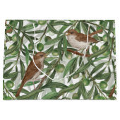 Grand Sac Cadeau Nightingales dans l'olivier (Devant)