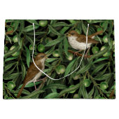 Grand Sac Cadeau Nightingales dans l'olivier 3 (Devant)