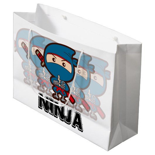 Grand Sac Cadeau Ninja Boy (Devant Angle)