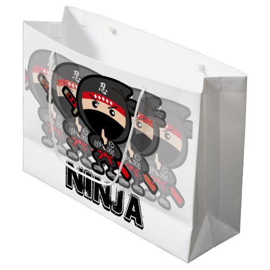Grand Sac Cadeau Ninja Boy (Devant Angle)