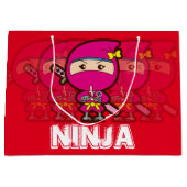 Grand Sac Cadeau Ninja Fille Noël (Devant)