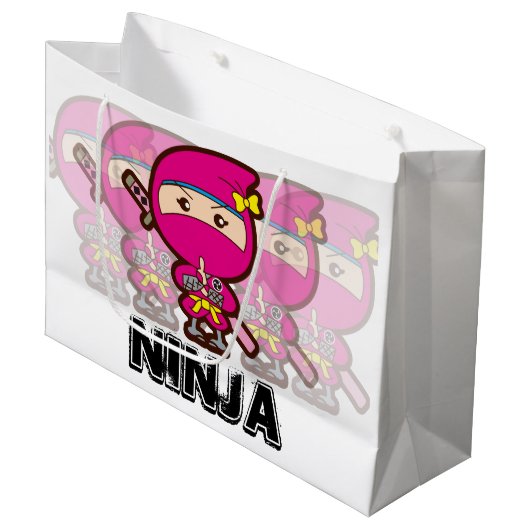 Grand Sac Cadeau Ninja Girl (Devant Angle)
