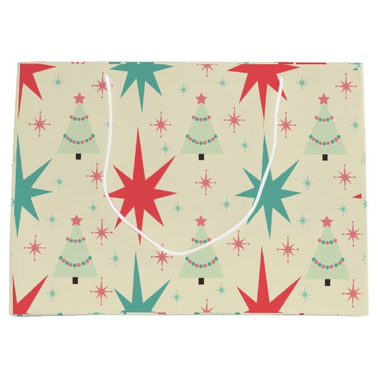 Grand Sac Cadeau Noël 1950 Rétro (Devant)