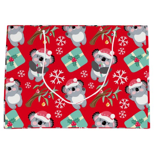 Grand Sac Cadeau Noël à Cute Koala (Devant)