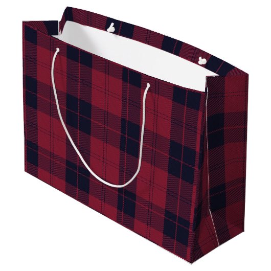 Grand Sac Cadeau Noël à damiers motif Red Buffalo Plaid