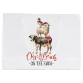Grand Sac Cadeau Noël à la ferme Barnyard animal (Dos)