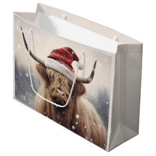 Grand Sac Cadeau Noël à la vache père Noël