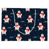 Grand Sac Cadeau Noël à l'ours polaire (Dos)