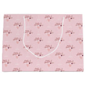 Grand Sac Cadeau Noël à Martini rose (Devant)