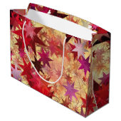 Grand Sac Cadeau NOËL Abstrait Red Pink Burgundy Stars (Dos Angle)