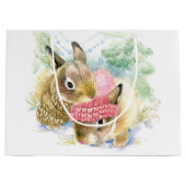 Grand Sac Cadeau Noël | Aquarelle - Bunnies de forêt d'hiver (Devant)
