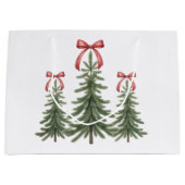 Grand Sac Cadeau Noël Arbre Rouge Bow Retro Joyeux Noël Noël Noël N (Devant)