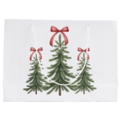 Grand Sac Cadeau Noël Arbre Rouge Bow Retro Joyeux Noël Noël Noël N (Dos)