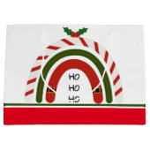 Grand Sac Cadeau Noël Arc-en-ciel laissez neiger (Devant)