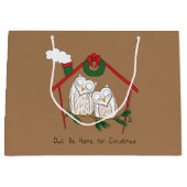 Grand Sac Cadeau Noël aux chouettes (Devant)