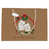 Grand Sac Cadeau Noël aux chouettes (Dos)