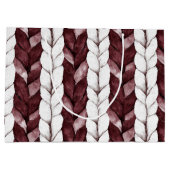 Grand Sac Cadeau Noël aux rayures blanches bordeaux (Dos)