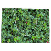 Grand Sac Cadeau Noël Baie de Houx Verte Festive (Dos)