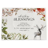 Grand Sac Cadeau Noël Bénédictions aquarelle feuillage Vacances (Devant)