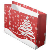 Grand Sac Cadeau Noël blanc (Devant Angle)