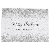 Grand Sac Cadeau Noël blanc brillant (Dos)