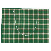 Grand Sac Cadeau Noël Blanc Vert Plaid Grand Cadeau (Dos)