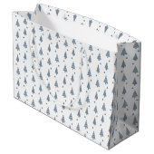 Grand Sac Cadeau - Noël Bleu (Dos Angle)