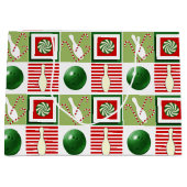 Grand Sac Cadeau Noël Bowling Fête de Noël (Devant)