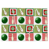Grand Sac Cadeau Noël Bowling Fête de Noël (Dos)