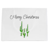 Grand Sac Cadeau Noël Cactus Désert Sud-Ouest (Devant)