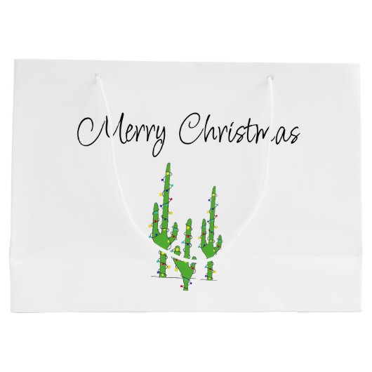 Grand Sac Cadeau Noël Cactus Désert Sud-Ouest (Dos)