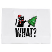 Grand Sac Cadeau Noël Chat Tipping Xmas Tree Drôle (Dos)