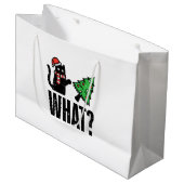 Grand Sac Cadeau Noël Chat Tipping Xmas Tree Drôle (Devant Angle)