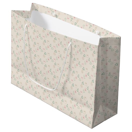 Grand Sac Cadeau Noël chic (Devant Angle)