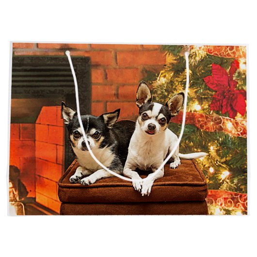 Grand Sac Cadeau Noël Chihuahua (Dos)