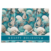 Grand Sac Cadeau Noël côtier Bold Motif hippocampe #4 ID1009 (Devant)