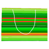 Grand Sac Cadeau Noël couleur créative vert rouge rayé (Dos)