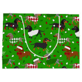 Grand Sac Cadeau Noël Dachshund Tous les manteaux (Dos)