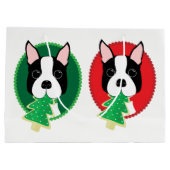 Grand Sac Cadeau Noël de Boston Terrier (Dos)