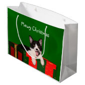 Grand Sac Cadeau Noël de chat de Kitty (Dos Angle)